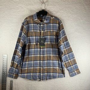 Alpine Design Shirt Mens Large Blue Plaid Cotton Flannel NWT Button-Up 8242‎
